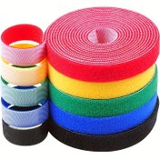 Resim Darller Yeniden Kullanılabilir Çok Renkli Kanca ve Halka Kayışlar - 5m/16.4ft Çift Taraflı Bağlantı Bandı, Kablo, Kablolar için 0.32" Geniş Naylon Organizatör Kayışları, Ev & Ofis (Karışık Renkler, Kesilebilir Boyut) | Canlı Renkler | Dayanıklı Bağlayıcı 