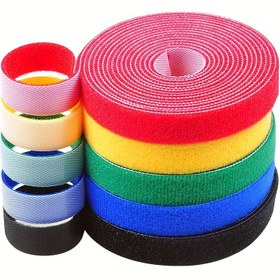 Resim Darller Yeniden Kullanılabilir Çok Renkli Kanca ve Halka Kayışlar - 5m/16.4ft Çift Taraflı Bağlantı Bandı, Kablo, Kablolar için 0.32" Geniş Naylon Organizatör Kayışları, Ev & Ofis (Karışık Renkler, Kesilebilir Boyut) | Canlı Renkler | Dayanıklı Bağlayıcı 