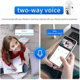 Resim 1080P Kablosuz Wifi Ampul Kamera Bebek Kamera 2Mp Gece Görüşlü Konuşma Hareket Algılama Güvenlik 