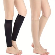 Resim 1 Çift Unisex Ultra İnce Kompresyon Kolçakları Diz & Ayak Bileği Destek için - Nefes Alabilir %100 Spandeks, Spor İyileşmesi, Koşu, Jimnastik İçin Hafif Elastik Manjetler - Açık Kahverengi/Siyah 