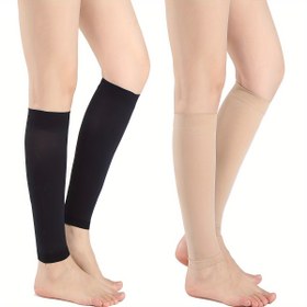 Resim 1 Çift Unisex Ultra İnce Kompresyon Kolçakları Diz & Ayak Bileği Destek için - Nefes Alabilir %100 Spandeks, Spor İyileşmesi, Koşu, Jimnastik İçin Hafif Elastik Manjetler - Açık Kahverengi/Siyah 