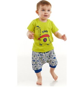 Resim Denokids Super Dino Erkek Bebek T-shirt Kısa Pantolon Takım Çok Renkli 
