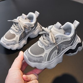 Resim Yeni Moda Gençler İçin Rahat Spor Ayakkabılar, Trend Nefes Alabilen Kaymaz Retro Yuvarlak Burunlu Blok Desenli Kanvas Sneaker, Erkek ve Kız Çocukları için Uygun, Yürüyüş, Açık Hava Aktiviteleri, Günlük Kullanım 