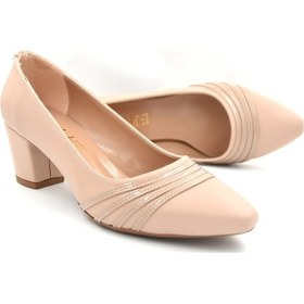 Resim ParkModa D8610 Topuk Kadın Ayakkabı KREM Krem 