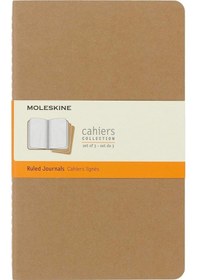 Resim Moleskine Çizgili Cahier Not Defteri 3 Lü Set L Boy Kraft Kahve 