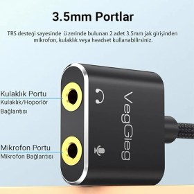 Resim Ses Kartı 3.5mm Kulaklık ve Mikrofon Girişli 