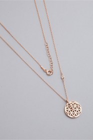 Resim So Chic Yaşam Çiçeği 18 Ayar Rose Altın Kaplama 45 Cm Gümüş Kolye 