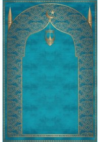 Resim Seccade Diz Ağrıtmayan Yumuşak Halı Seccade Ve Namazlık Turkuaz Turkuaz 