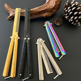 Resim Balık Desenli Tutma Kolu ile Detaylı İnce Diş Tasarımı, Tüm Saç Tipleri İçin Uygun, Başlangıçlar ve İnvers Kullanım İçin Mükemmel, Dayanıklı Paslanmaz Çelik Kelebek Katlanır Tarak 