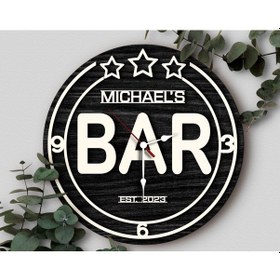 Resim Bk Gift Barlara Özel Dekoratif Siyah Ahşap Duvar Saati 35cm-7 , Bar Duvar Saati , Cafe Duvar Saati , Özel Ahşap Saat Kobitmeyen138337 Bk Gift 