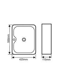 Resim Eva Banyo Lena E-5174 Tezgah Üstü Porselen Lavabo 