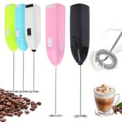 Resim 1 adet El Tipi Elektrikli Kek Karıştırıcı ve Çırpıcı - Taşınabilir 304 Paslanmaz Çelik Çırpıcı Ergonomik Plastik Sap ile, 1 Hızlı Pişirme, Kahve, Çay için - Pil ile Çalışır (Piller Dahil Değildir), Pişirme Temel Gereksinimleri, Modern Mutfak Aracı, Dayanıklı Mutfak Eşyaları 