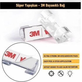 Resim Mcreative Adet Kendinden Yapışkanlı Kablo Klipsi Ofis Ev Kullanımı Tel Masaüstü Düzenleyici Şarj Kablosu Tutucu 