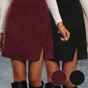 Resim Kadın Günlük Düz Renk Kadife Etek - Sade Moda Tasarımı, Günlük Kullanım İçin Mükemmel, Sonbahar/Kış, Casual Giyim, Günlük Stil, Şık Etek 