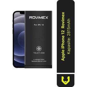 Resim Apple iPhone 12 Rovimex Batarya Pil 