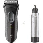 Resim Braun 3 Serisi 3000VS Tıraş Makinesi + EN10 Kulak Burun Tüy Alma Makinesi 