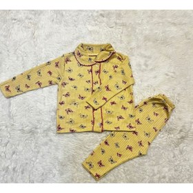 Resim anne dokunuşu gibi KUZUM BEBE 2’li Fitilli Kumaş Kelebek Desenli Kız Bebek Çocuk Alt Üst Pijama Takımı 