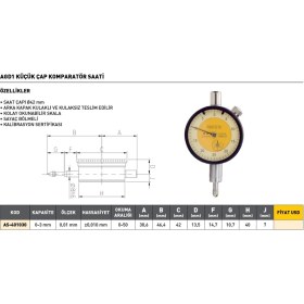 Resim Fett 0-3 mm Asimeto Agd1 Küçük Çap Komparatör Saati AS-401030 