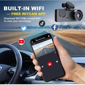 Resim Createtech Wifi Dash Cam, 3 Kanallı Araba Kamerası, 1080p Hd Video Kaydedici, Gece X01-nowıfı-2cam, Güvenlik Kamera Sistemi, Gece Aydınlatma Optik. 
