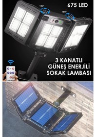 Resim Technosmart 675ledli Solar Bahçe Aydınlatması Projektör Sokak Lambası Hareket Sensörlü Güneş Enerji 