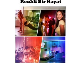Resim YTE Videolu Uzaktan Kumandalı Rgb(Renkli)" + Beyaz 9W LED Ampul Fonksiyonlu 