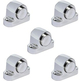 Resim Manyetik Kapı Tamponu Nikel Stoper Mıknatıslı 5'Li Paket 