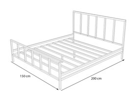 Resim VİNTAGE METAL KARYOLA ÇİFT KİŞİLİK, BEYAZ, 150X200 