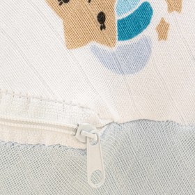 Resim Emzirme Yastığı - Çift Taraflı - Bebe Mavisi Muslin - Mavi Gökkuşağı 