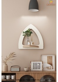 Resim Ahşap Dekoratif Duvar Rafı 2 Li / 3 Lü Set Mtsv - 857 Beyaz 