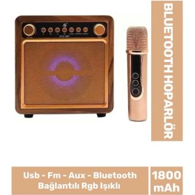 Resim Carlburn KTS-1687 Bluetooth Hoparlör Taşınabilir Ledli Mikrofonlu 10W Güçlü Ses Kalitesi 