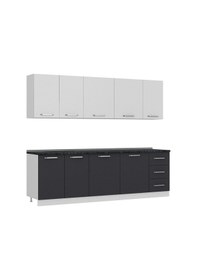 Resim Minar 255 Cm Mutfak Dolabı Beyaz Antrasit 255-A1 Beyaz 