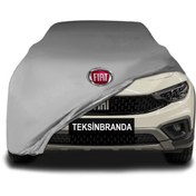 Resim ULTRASHOP Fiat Egea Cross (2020 - ) Gri Kumaş Araba Branda Logolu Penye Oto Branda 