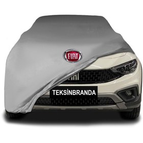 Resim ULTRASHOP Fiat Egea Cross (2020 - ) Gri Kumaş Araba Branda Logolu Penye Oto Branda 