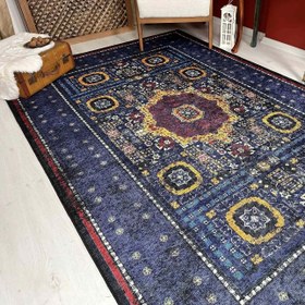Resim Derin Mavi Kafkas Halısı - MV 3029 - 200x200 cm Kare 