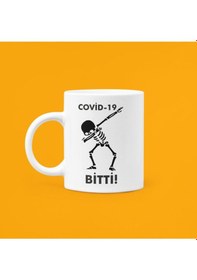 Resim Covid 19 Bitti Baskılı Kupa Bardak Beyaz 