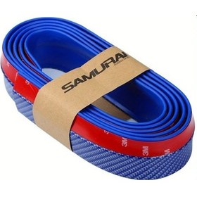 Resim Elmpaly 2.5 Metre Evrensel Samuray Karbon Fiber Tampon Lipsi Çarpışma Önleyici Şerit Mavi 