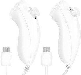 Resim 2 Stück Nunchuk-Controller Kit für Wii: Remote Nunchuk-Joystick Gamepad Kontroller Fernbedienung Nunchuck-Controller Joystick Ersatz Controller Kompatibel mit Konsole Wii-Videospiel - Weiß 