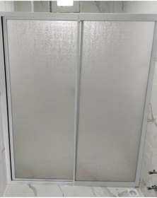 Resim nokta duşakabin 120cm Duvardan Duvara Teknesiz Mika Duşakabin Nd401 