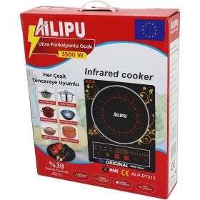Resim Dijital Tekli Elektrikli Ultra Fonksiyonlu Ocak 3500W Kızılötesi Pişirici Zamanlayıcı Dokunmatik ALP-DT213 (4887) 
