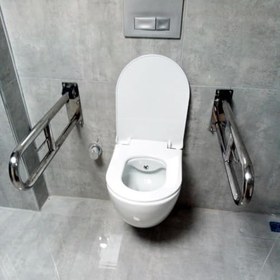 Resim Yaşlı ve Engelli Hamile Bireyler İçin Tutunma Barı Tuvalet Kağıtlıklı Banyo WC Küvet Paslanmaz 