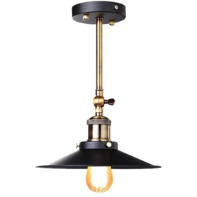 Resim RİOLİGHT Retro Rustik Mafsallı Eskitme 1xe27 Duylu Hareketli Başlık Tavan Avizesi Şapka Çapı:22cm 