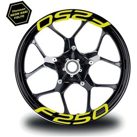 Resim Bajaj F250 Jant İçi Yazı Sticker Modeli Neon Sarı 