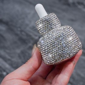 Resim 1 adet 30ml Beyaz Elmas Damlalıklı Şişe - Lüks Yüzlü Cam Uçucu Yağ ve Cilt Bakım Kabı, Parıldayan Kristal Kapaklı, Lüks Güzellik Ürünleri için İdeal, Lüks Güzellik Kabı | Zarif Estetik | Cam Yapı, Uçucu Yağ Difüzörü 