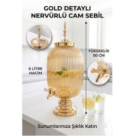 Resim Cam Sebil - Yağlık, Şerbetlik, Sürahi - 6 Litre, 50 Cm-7 