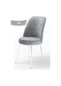 Resim Canisa Concept Dexa Serisi Mutfak Sandalyesi, Gri Sandalye Ayaklar Beyaz Gri Sandalye Beyaz Ayak 