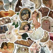 Resim 50'lik Vintage Stickers, Çiçek ve Peri Tasarımları, PVC Malzeme, Scrapbooking, Telefon Kılıfları, Laptoplar, Bagajlar, Kaykaylar, Kasklar Dekorasyonu için, YWWBLD Markası 