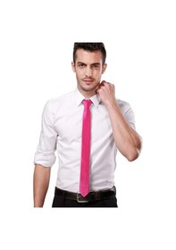 Resim Mood Agenda Erkek Saten İnce 4 Cm Kravat Fuşya 