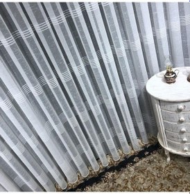 Resim Tül Perde Almera Desen W011464,801 Keten Zemin Kırışmaz Ekru 