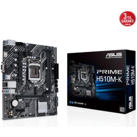 Resim Asus Prime H510M-K Intel H510 3200 MHz (OC) DDR4 Soket 1200 mATX Anakart 
