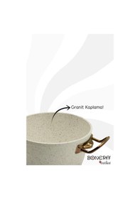 Resim Milena 7 Parça Granit 18-22-26 Cm Tencere & 26cm Tava Set Beyaz 